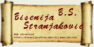 Bisenija Stranjaković vizit kartica